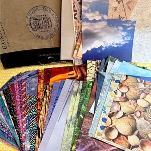 86 Piece Scrapbook Paper Bundle - Vintage Patterns, Nature, Seasons, Ocean